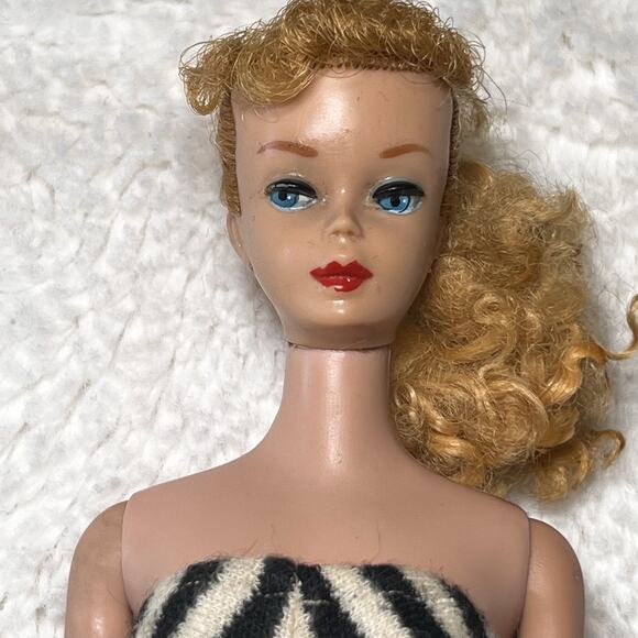 Barbie Doll Ponytail #3/4/5?Japan Original Makeup Eyeliner Blue Eyes Blonde 60’s - Picture 1 of 16